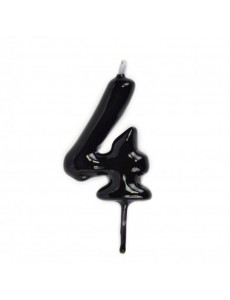 Vela Número 4 Preto